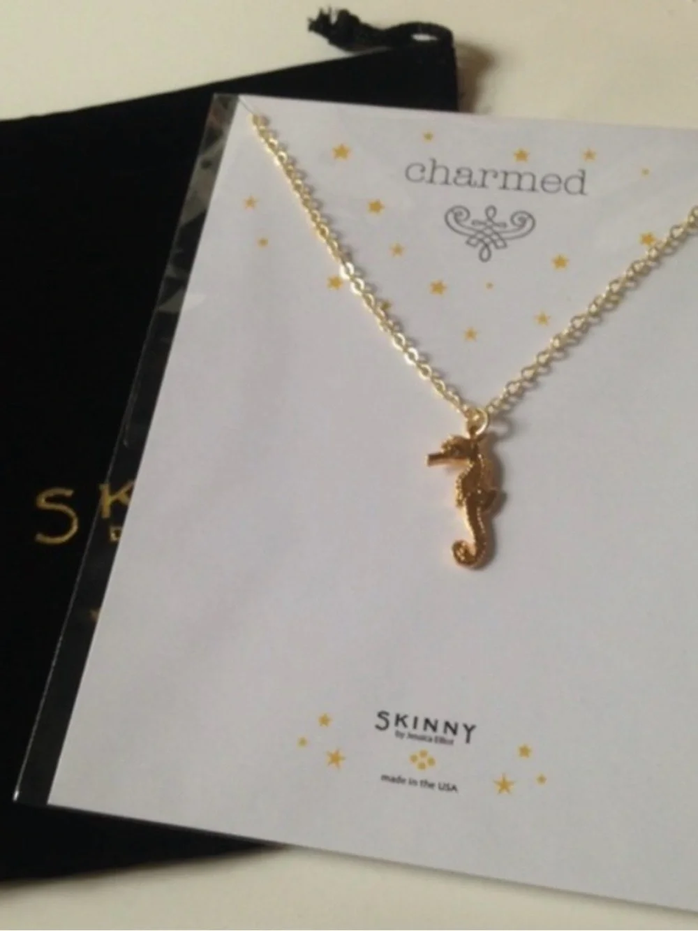 Dainty Charmed Gold Seahorse Necklace
